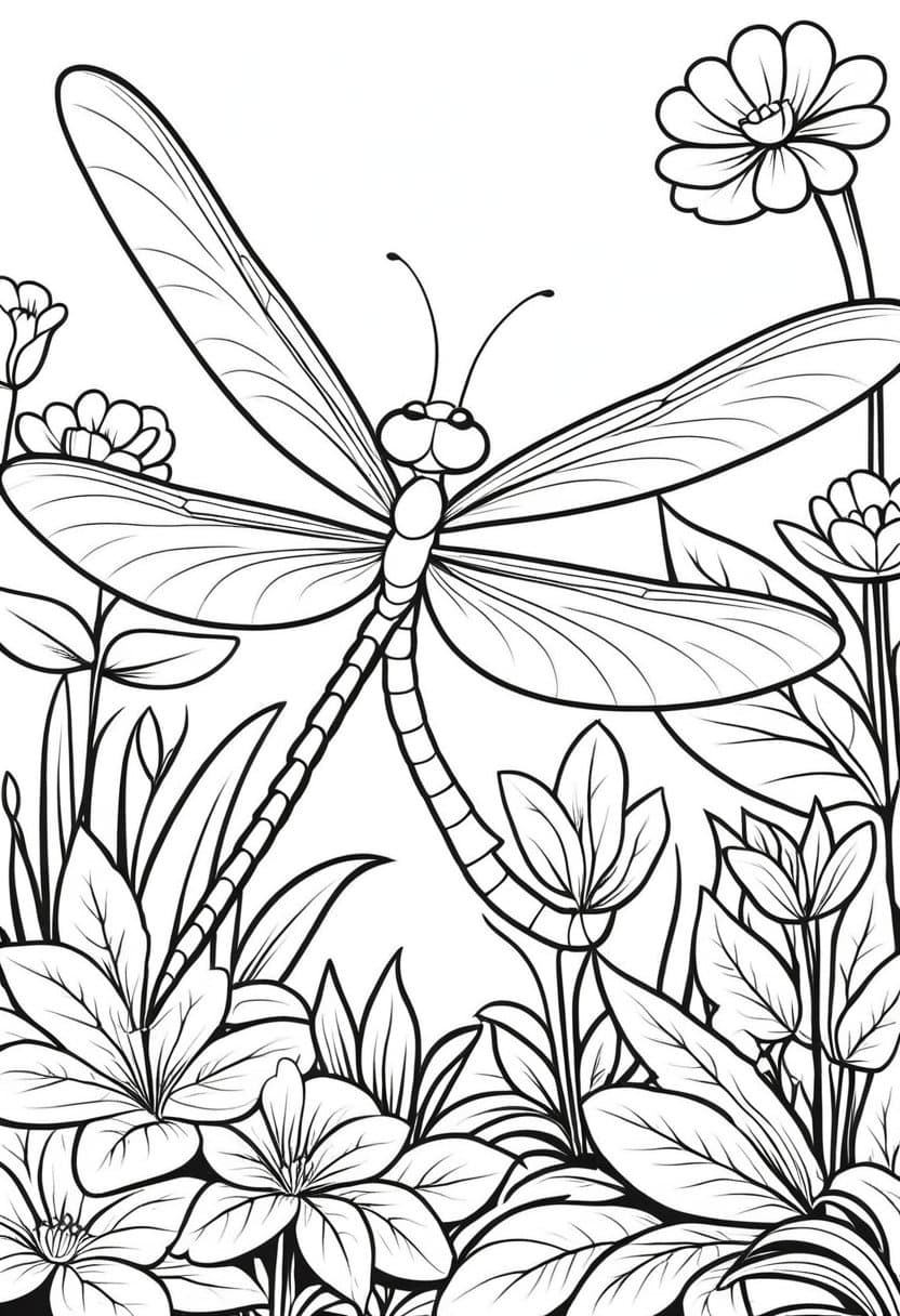 Garden Dragons — free printable coloring page to download and print