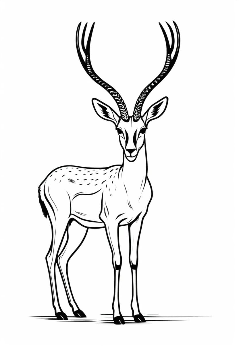 Gazelle — free printable coloring page to download and print