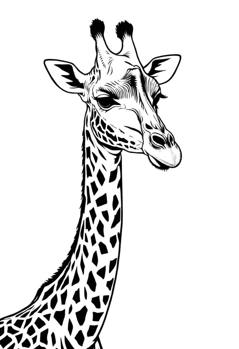 Giraffes Charming Gaze — free printable coloring page to download and print