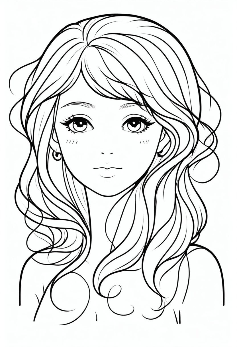 Glamorous Portraits — free printable coloring page to download and print