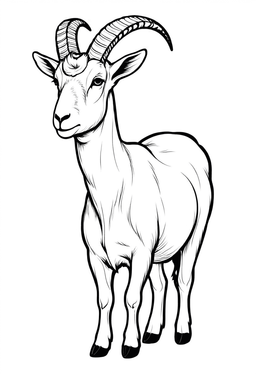 Goat Charm — free printable coloring page to download and print