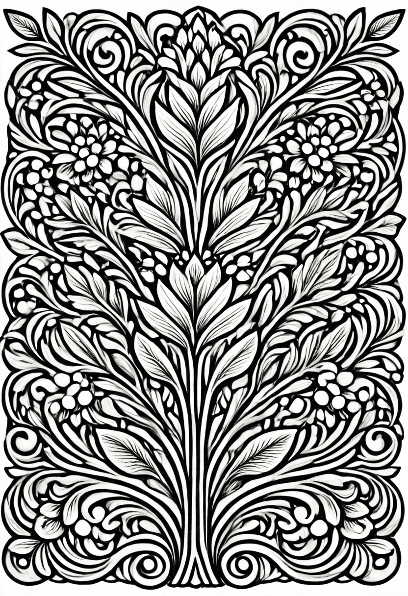 Gothic Floral Border — free printable coloring page to download and print