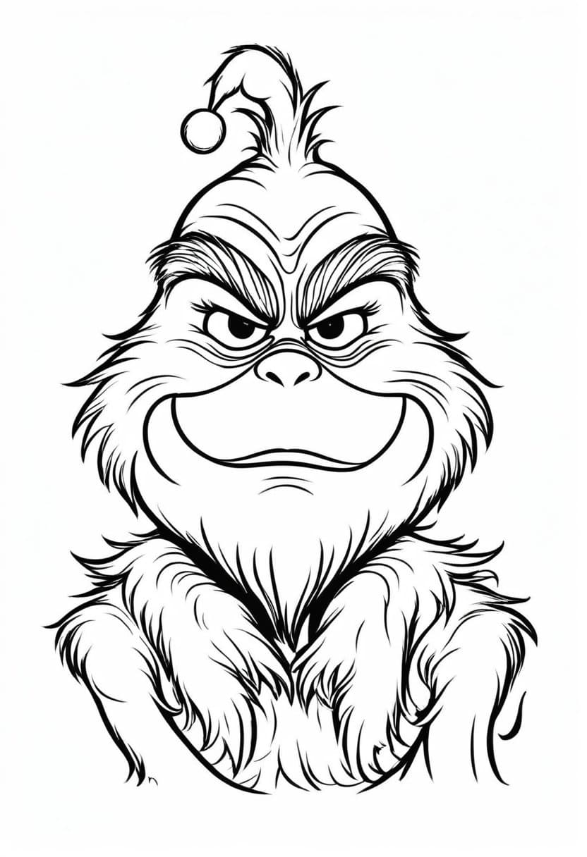 Grinch — free printable coloring page to download and print