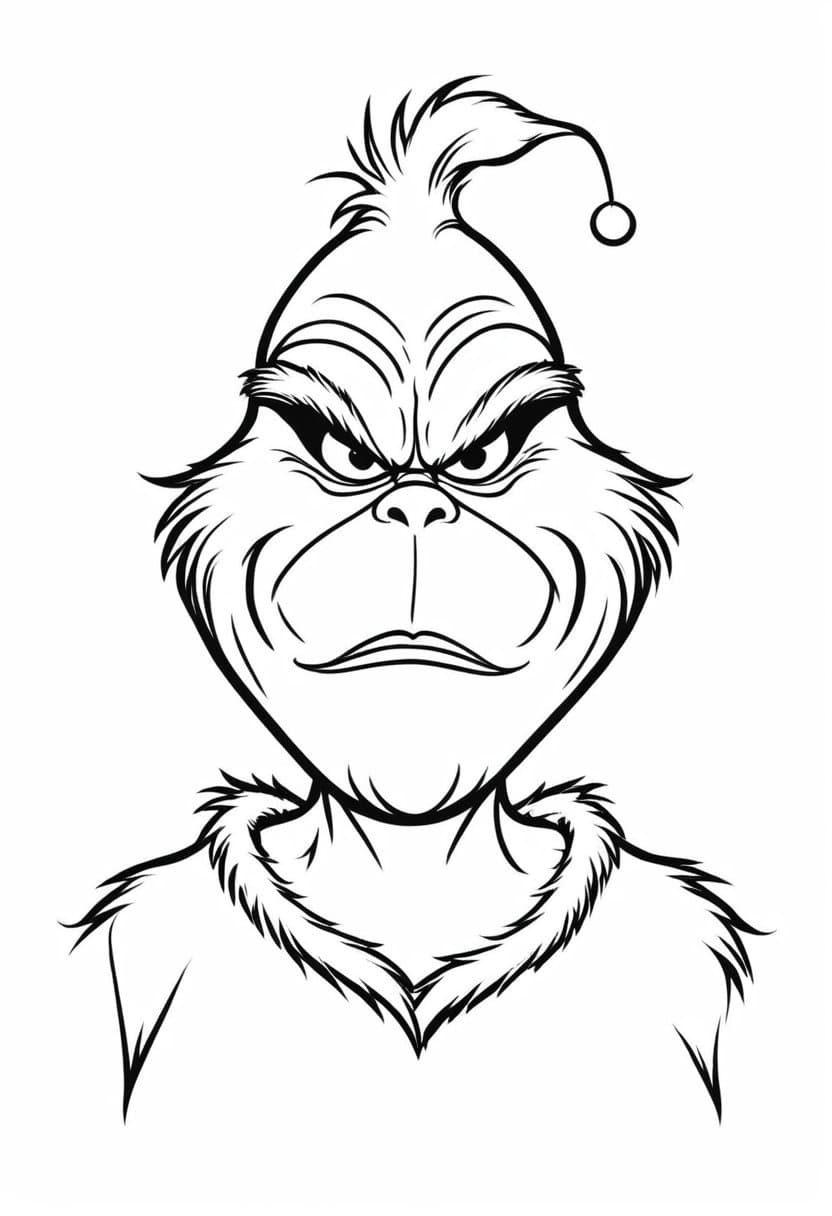 Grumpy Christmas Gnome — free printable coloring page to download and print