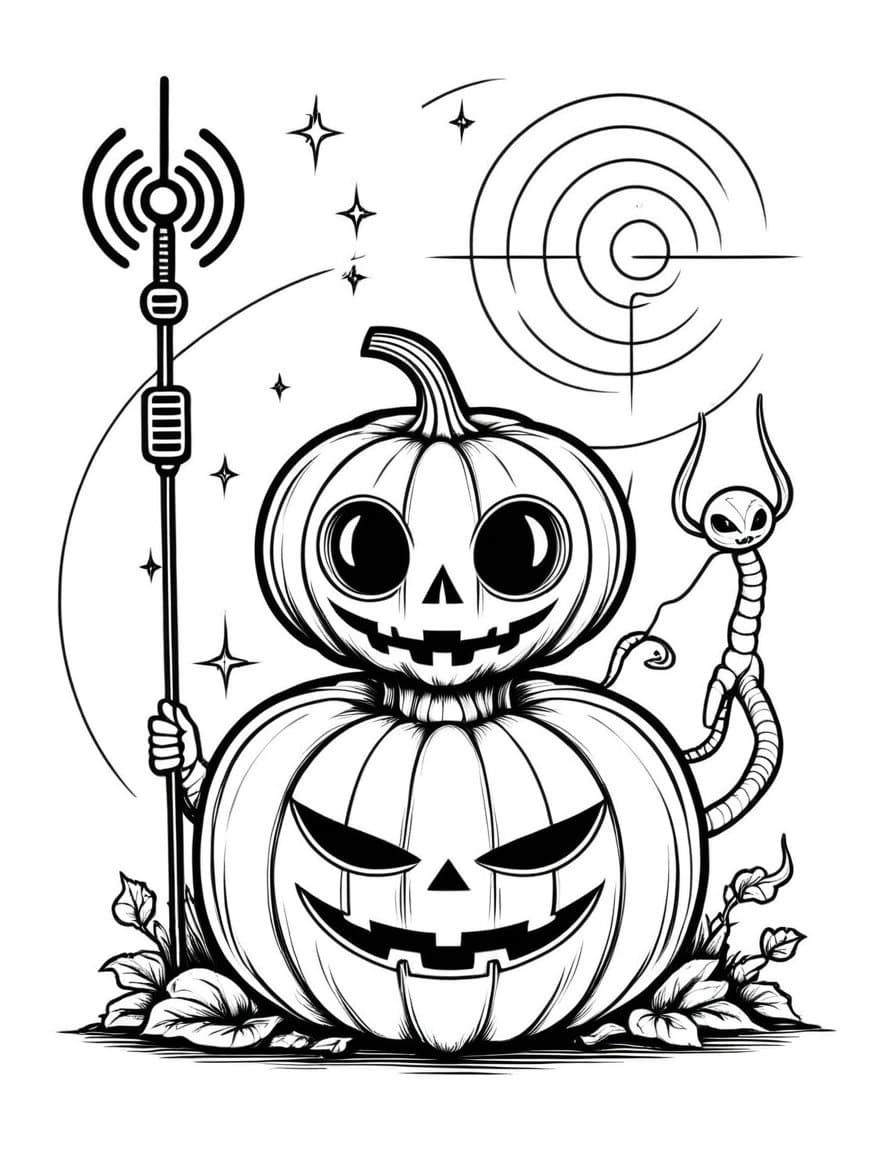 Halloween Pumpkin Art — free printable coloring page to download and print