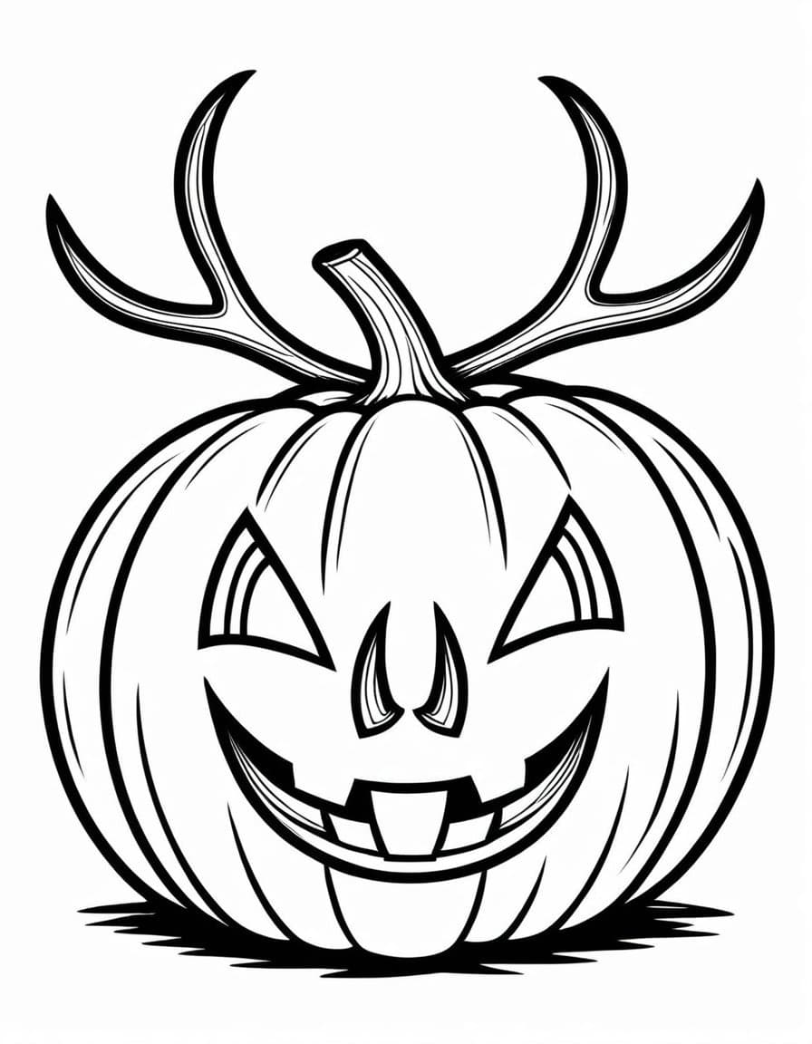 Halloween Pumpkin Drawing — free printable coloring page to download and print