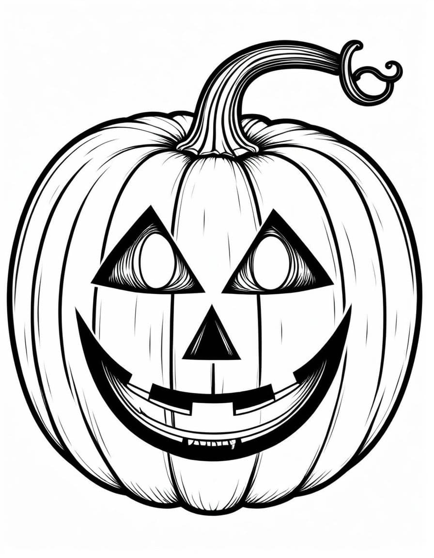 Halloween Pumpkin Face — free printable coloring page to download and print