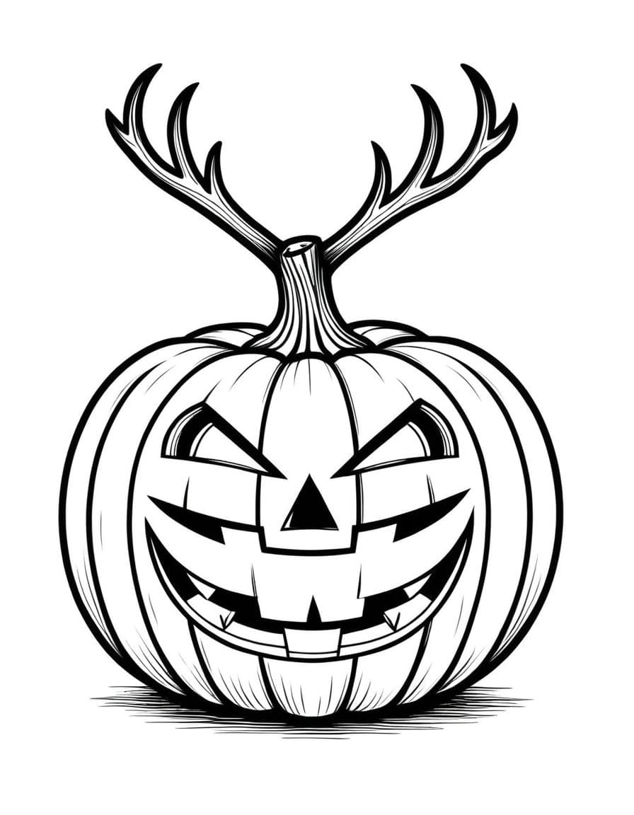 Halloween Pumpkin Face — free printable coloring page to download and print