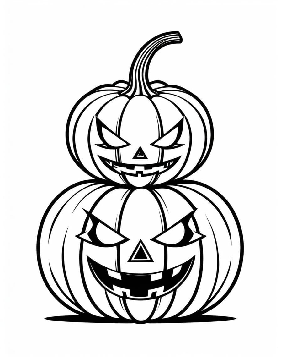 Halloween Pumpkin Fun — free printable coloring page to download and print