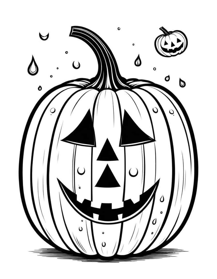 Halloween Pumpkin Greeting Card — free printable coloring page to download and print