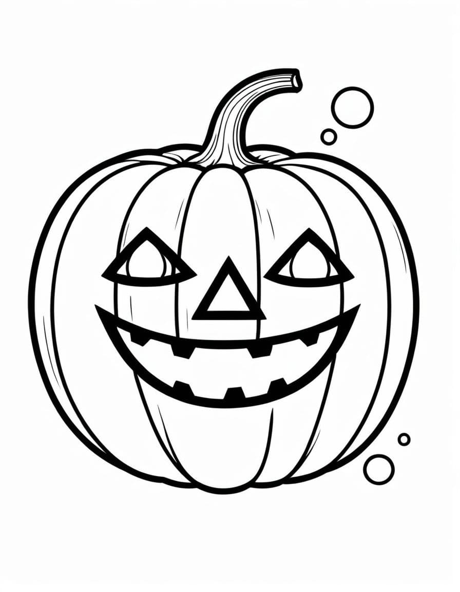 Halloween Pumpkin Smile — free printable coloring page to download and print