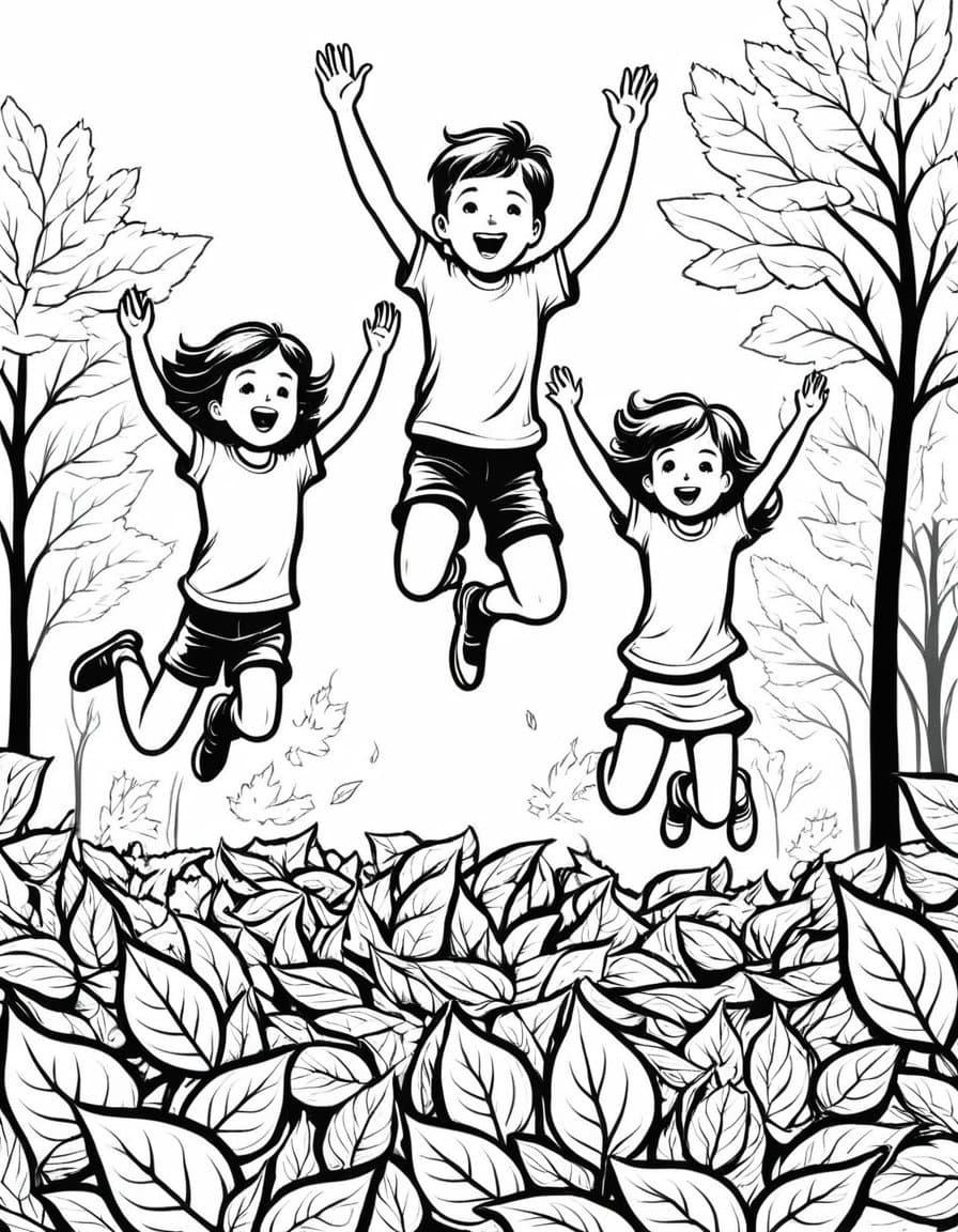 Happy Jumpers — free printable coloring page to download and print