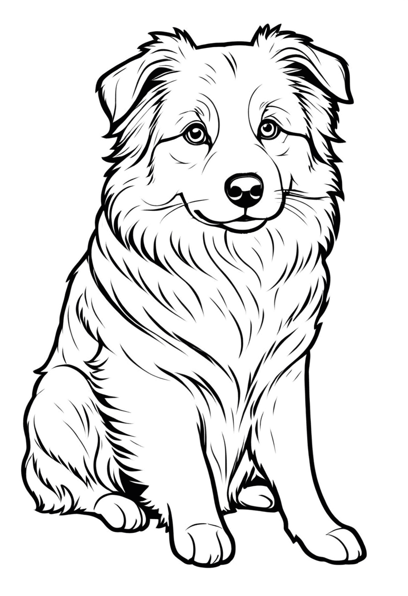 Happy Puppy — free printable coloring page to download and print