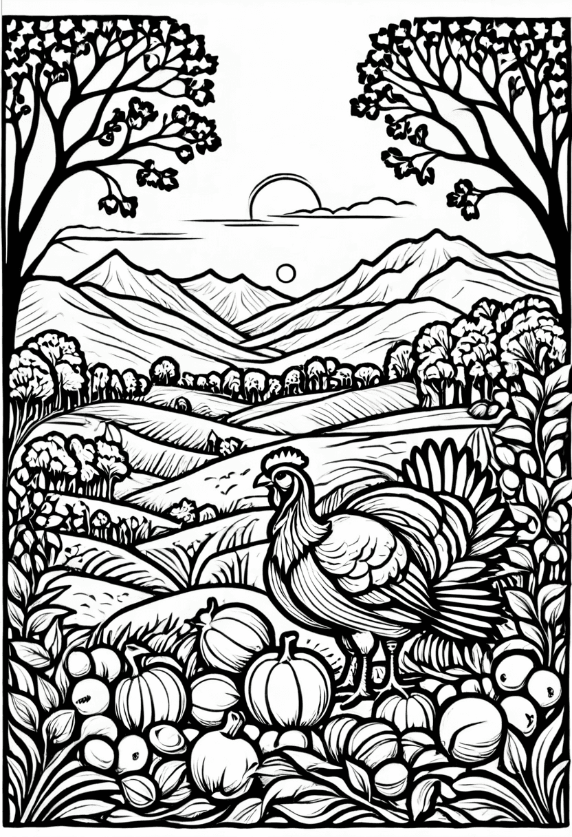 Harvest Haven — free printable coloring page to download and print