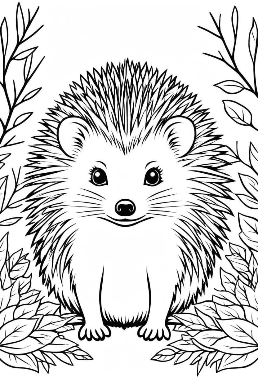 Hedgehog Pals — free printable coloring page to download and print