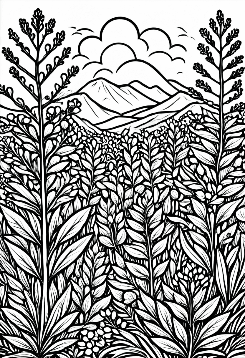 Herbal Field — free printable coloring page to download and print