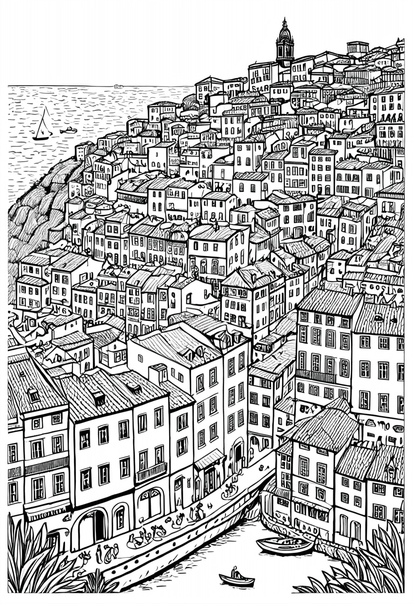 Historic Harbor View — free printable coloring page to download and print