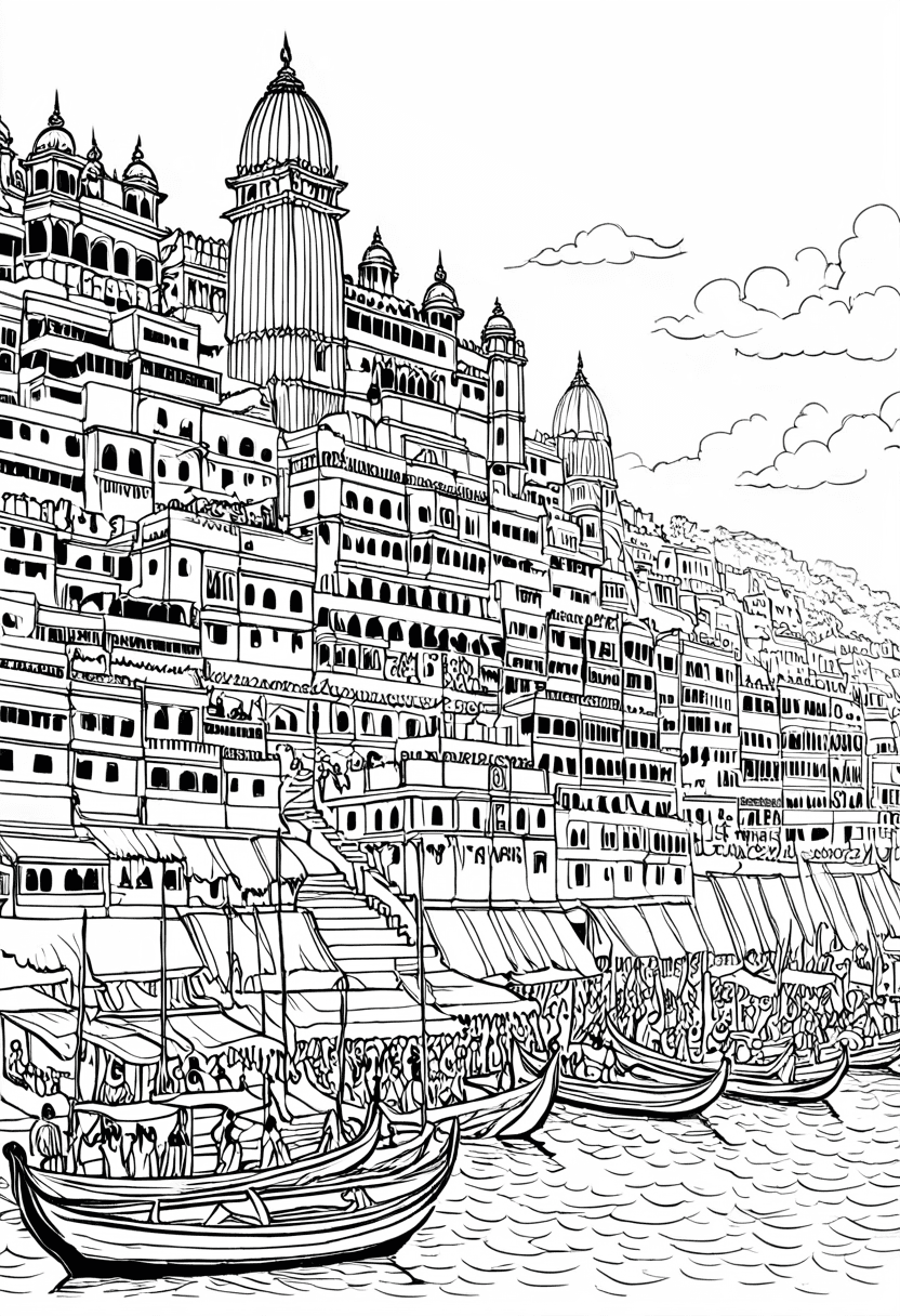 Historic Haveli — free printable coloring page to download and print