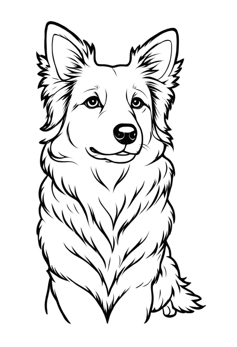 Husky Puppy Drawing — free printable coloring page to download and print
