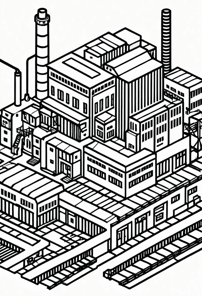 Industrial Town — free printable coloring page to download and print
