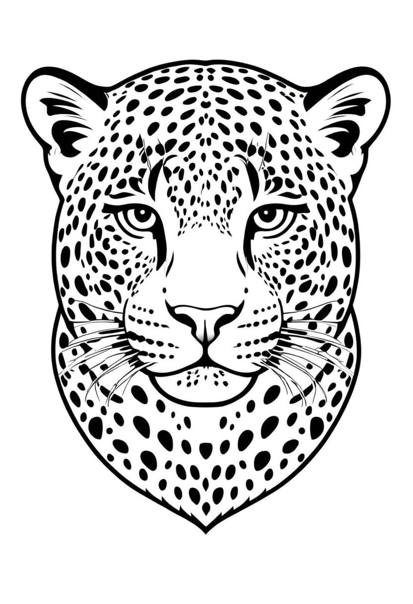 Jaguar Head Logo — free printable coloring page to download and print