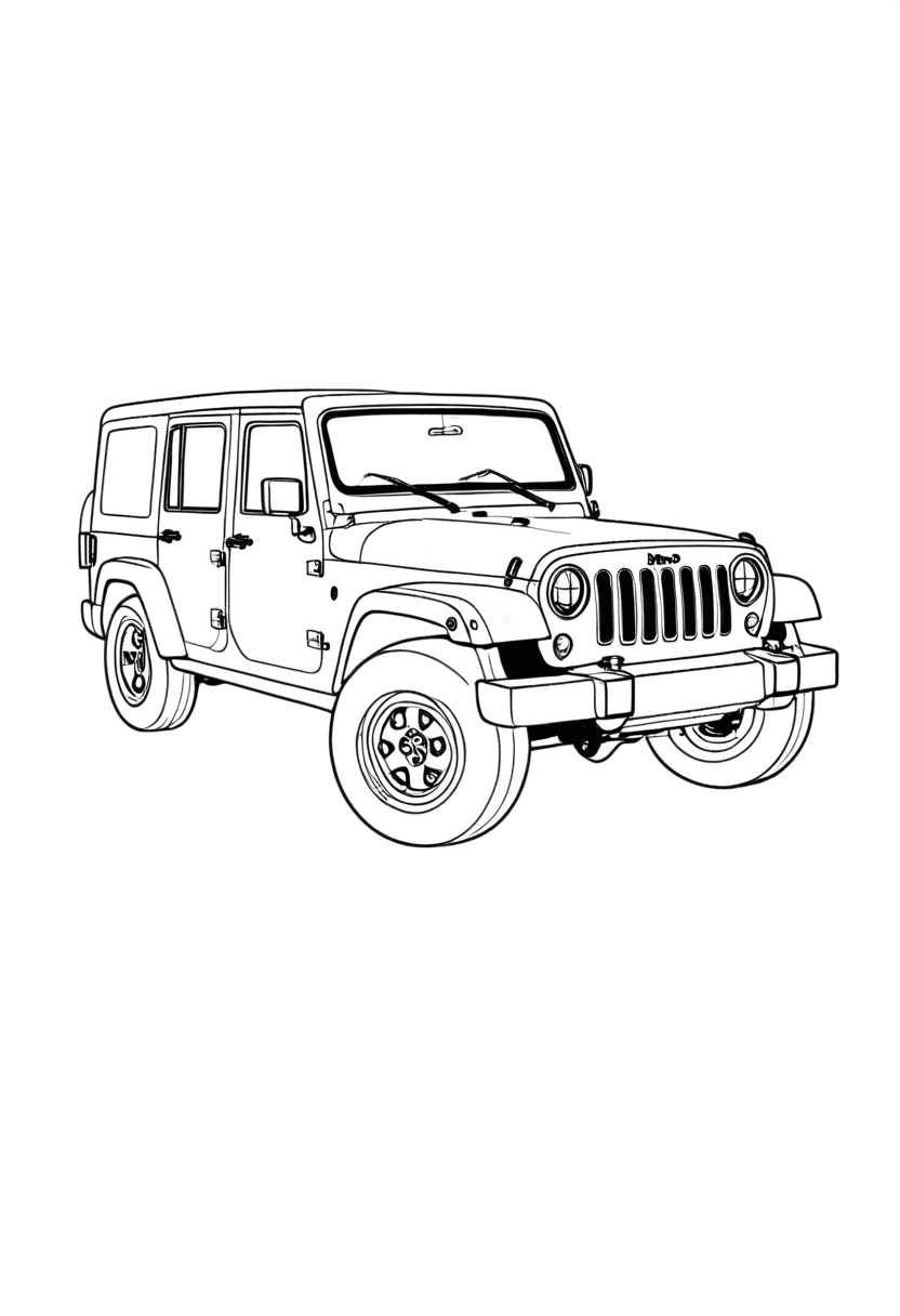 Jeep Adventure — free printable coloring page to download and print