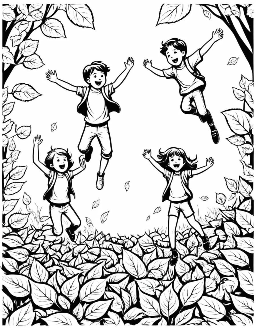 Joyful Fall Fun — free printable coloring page to download and print