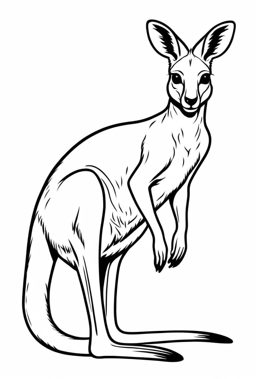 Kangaroo Pals — free printable coloring page to download and print