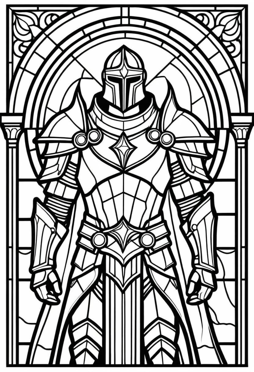 Knightly Charm — free printable coloring page to download and print