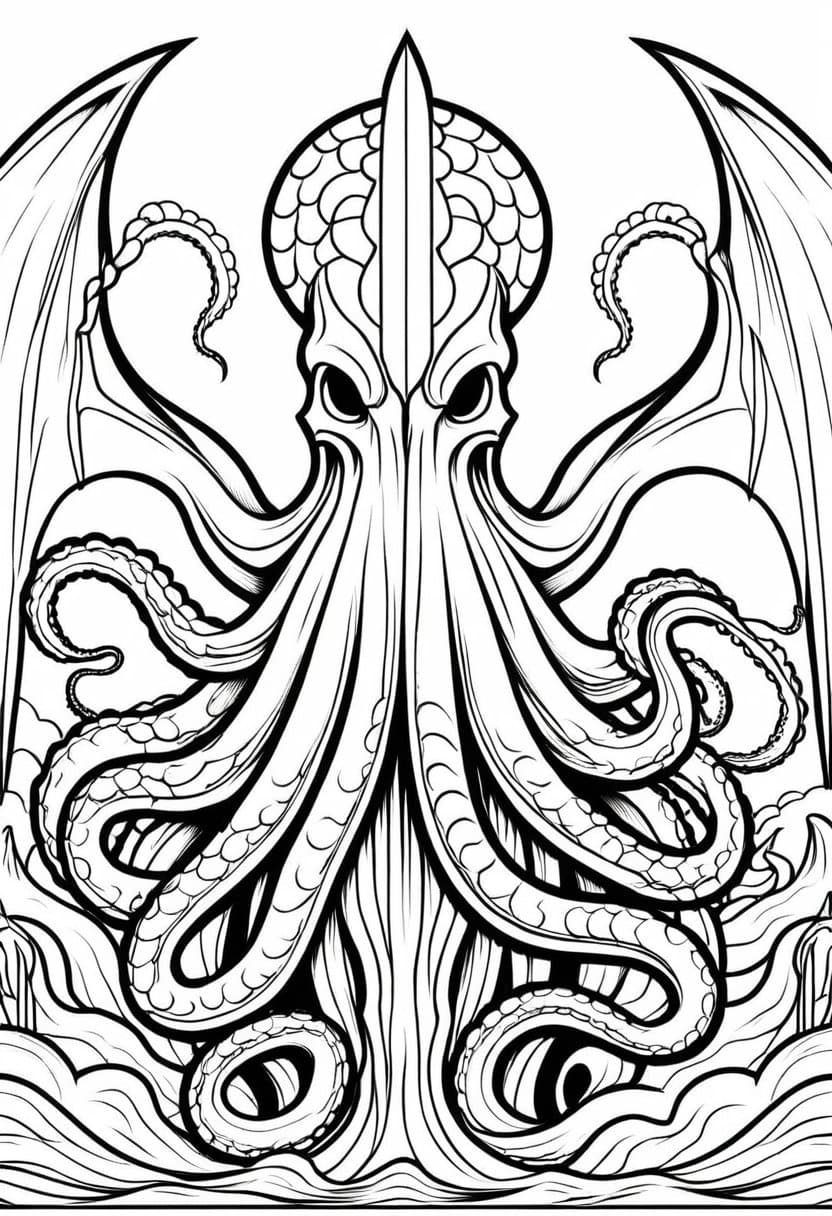 Kraken Paladin Paper Craft — free printable coloring page to download and print