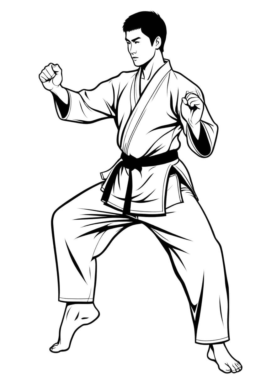 Kung Fu Master — free printable coloring page to download and print