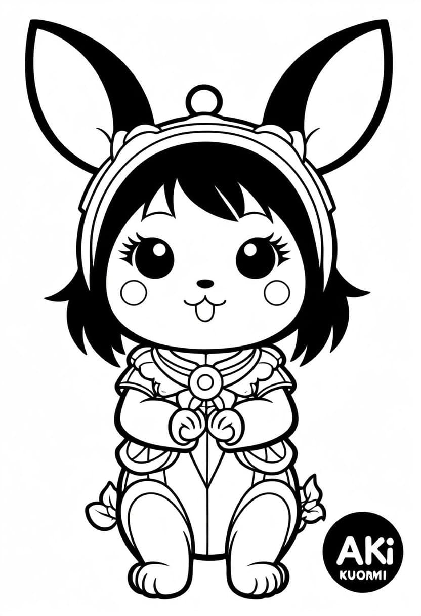 Kuromi Cute — free printable coloring page to download and print