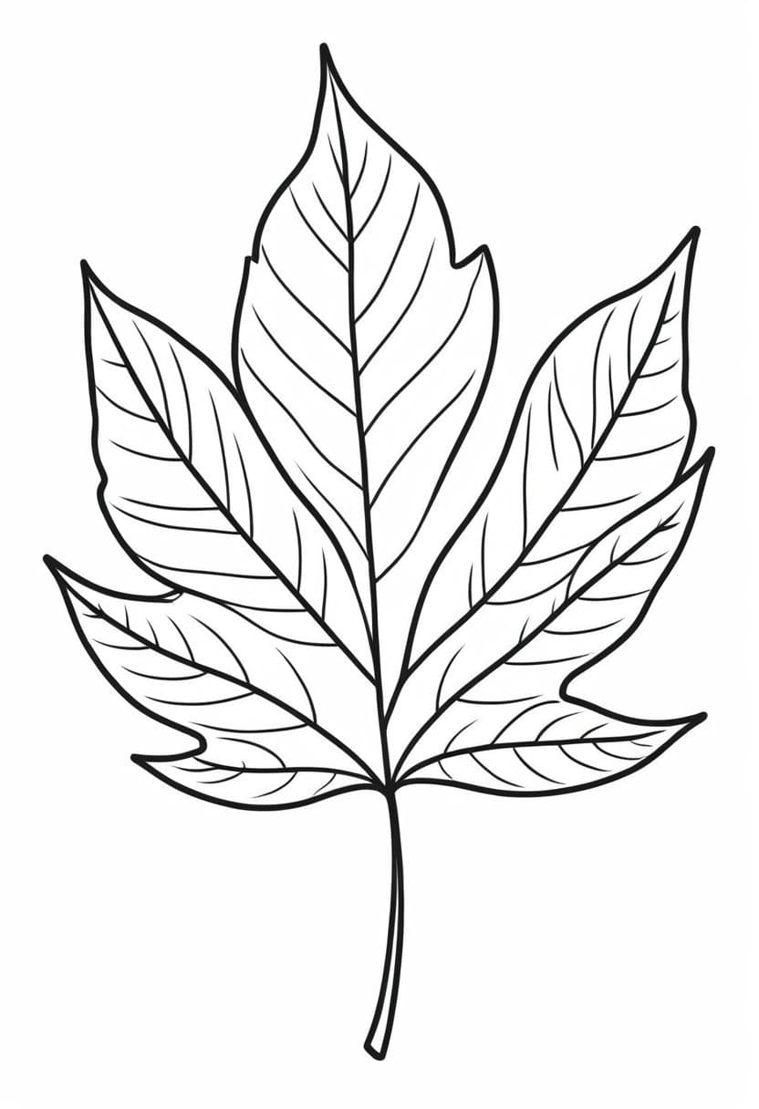 Leaf — free printable coloring page to download and print
