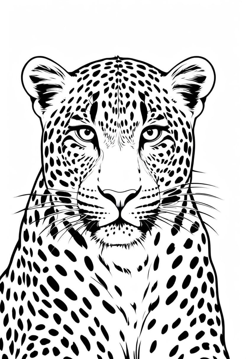 Leopard — free printable coloring page to download and print