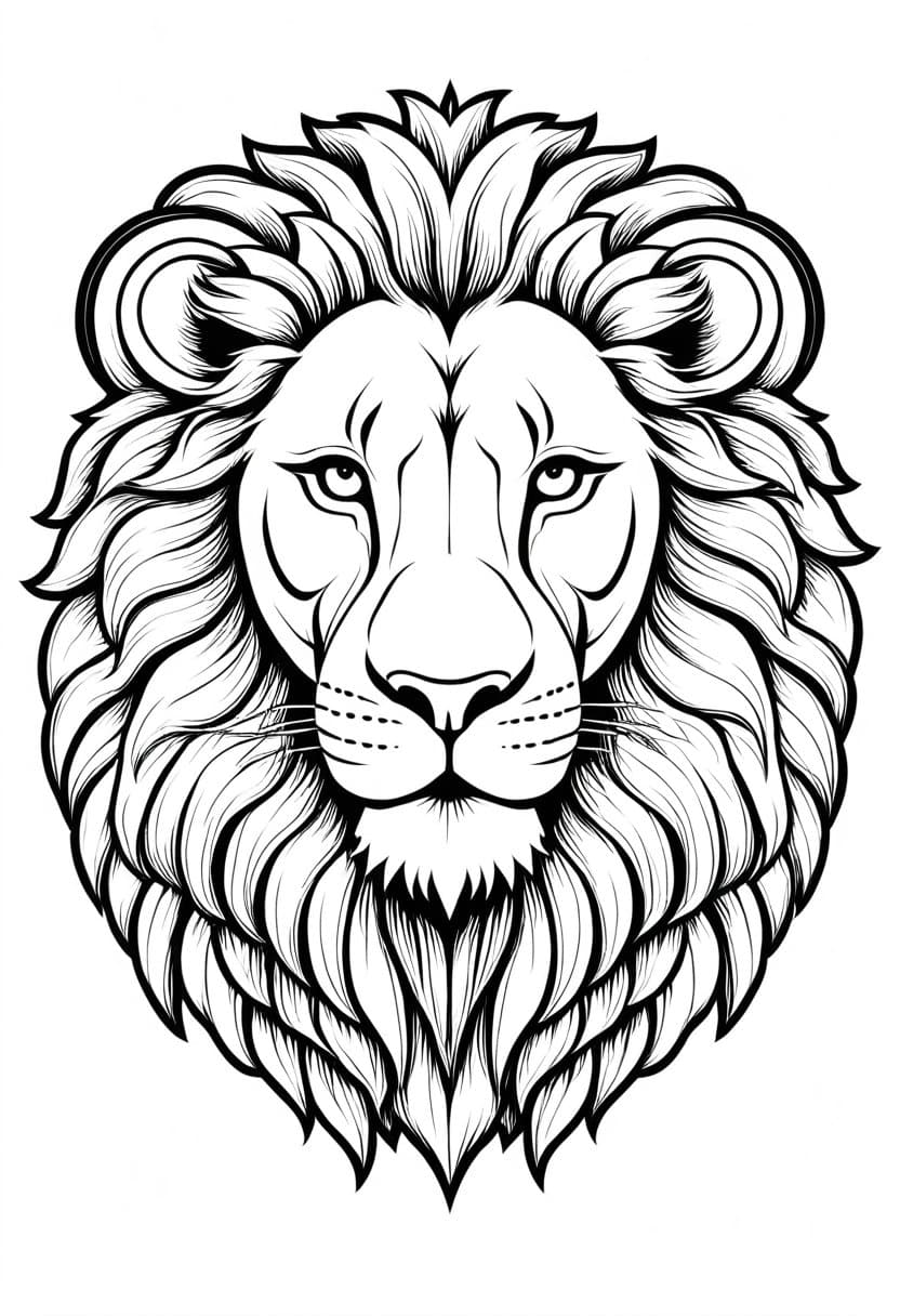 Lion Logo Design — free printable coloring page to download and print