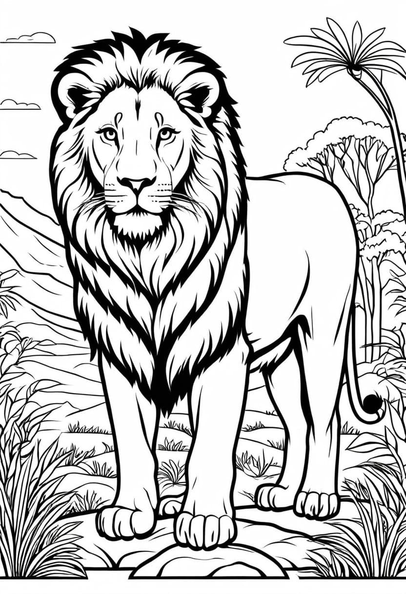 Lions Roar — free printable coloring page to download and print