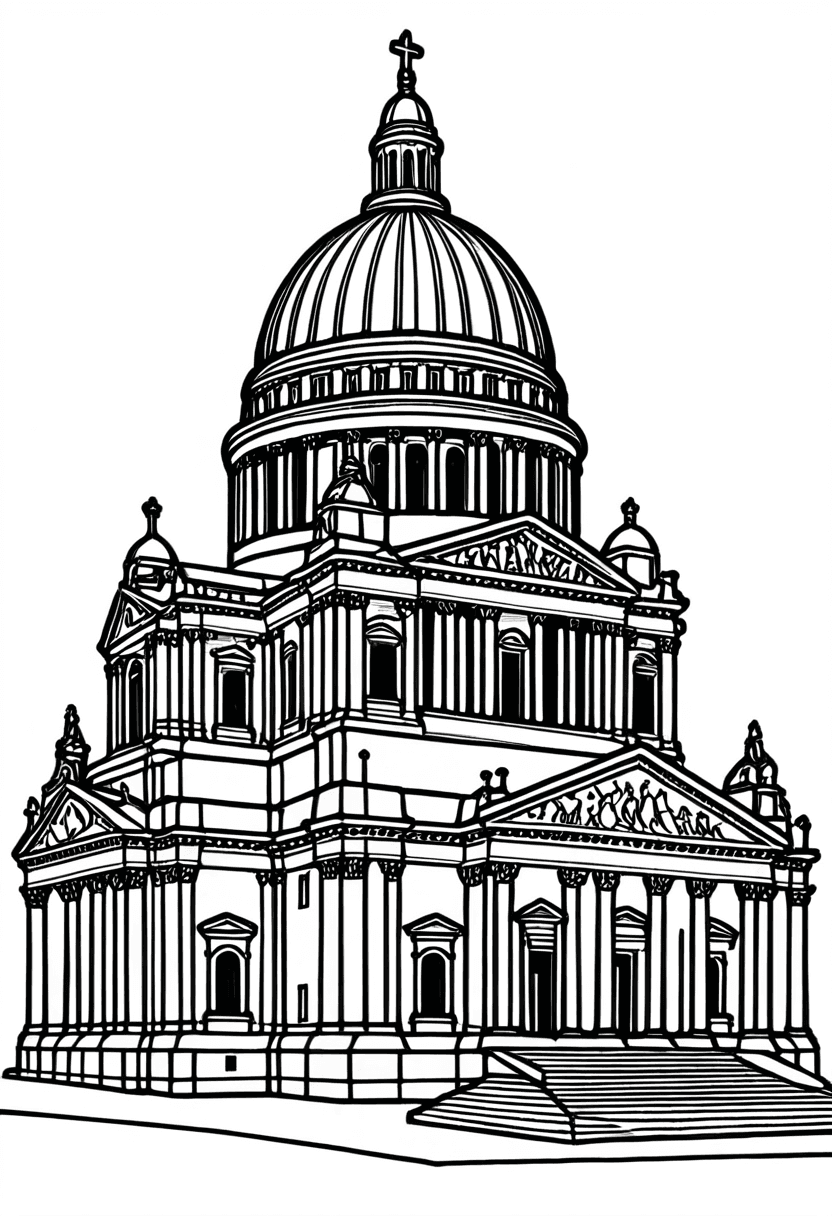 London Landmarks — free printable coloring page to download and print
