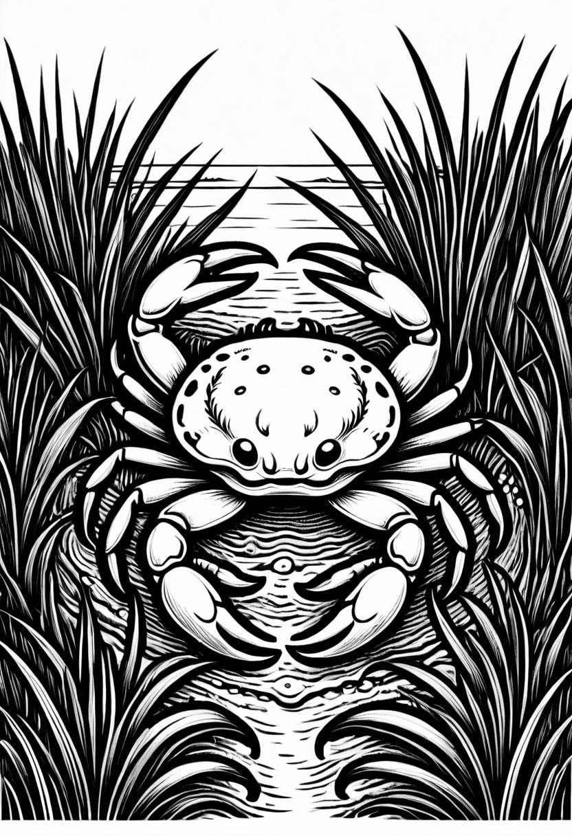 Lurking in the Reeds — free printable coloring page to download and print