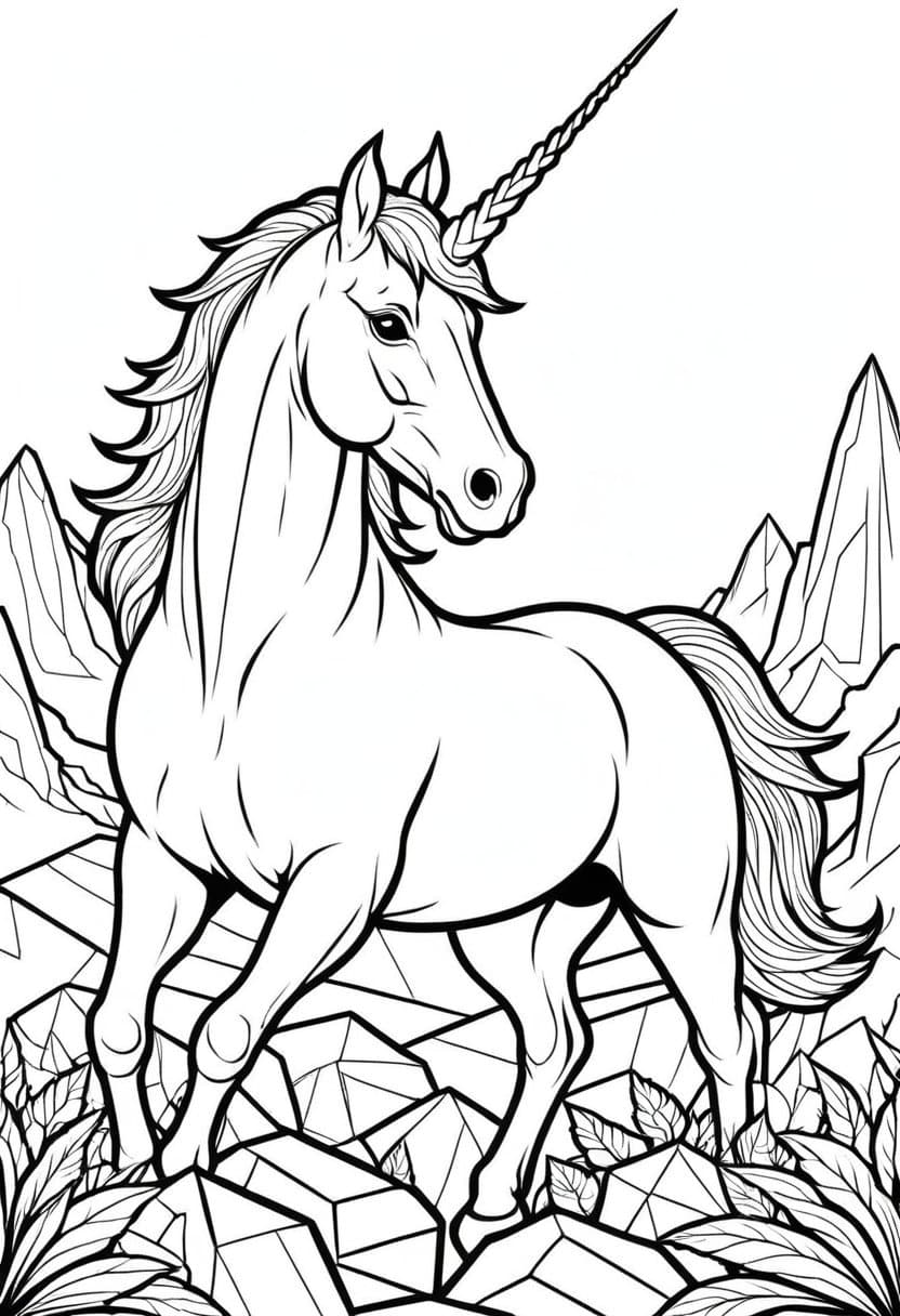 Magical Unicorn Explorer — free printable coloring page to download and print