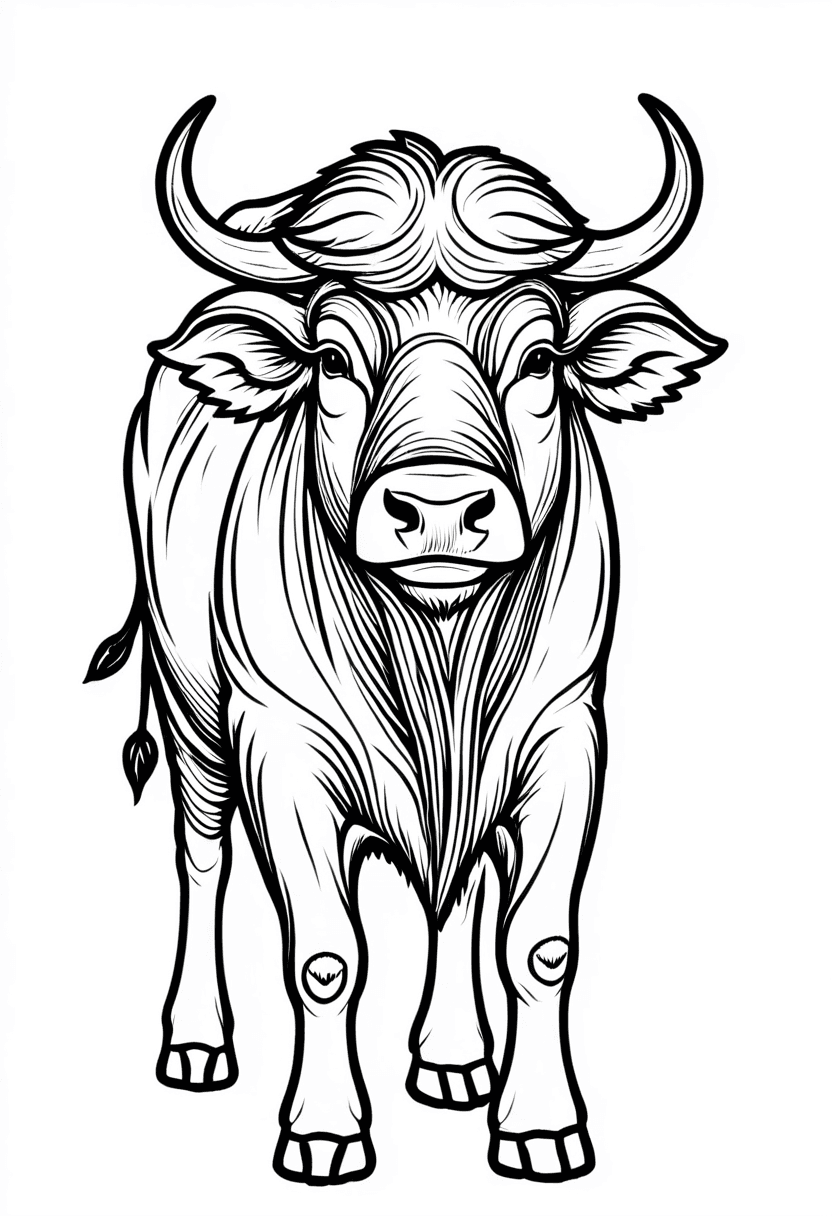 Majestic Bull — free printable coloring page to download and print