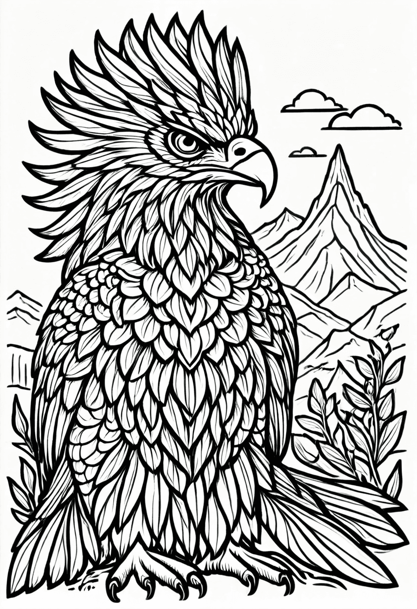 Majestic Eagle — free printable coloring page to download and print
