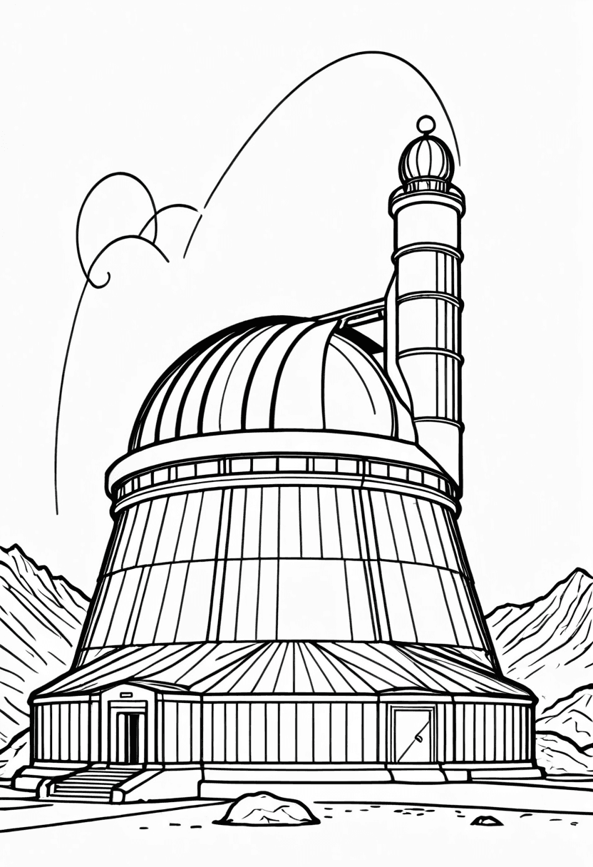 Majestic Monastery at the Mountainside — free printable coloring page to download and print