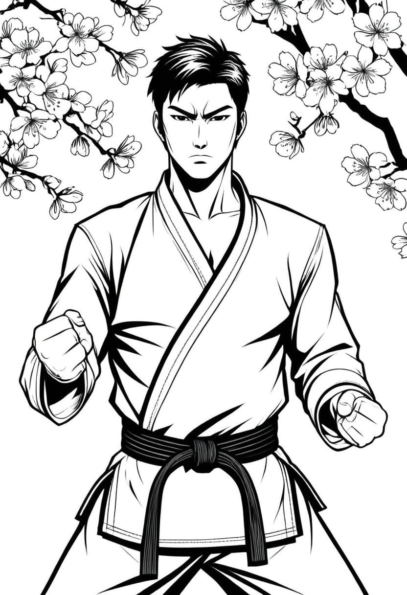 Martial Arts Master — free printable coloring page to download and print