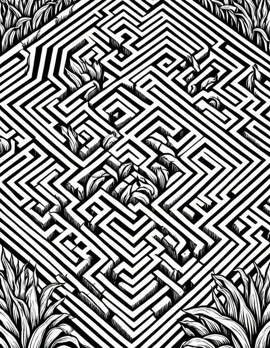 Maze Madness — free printable coloring page to download and print