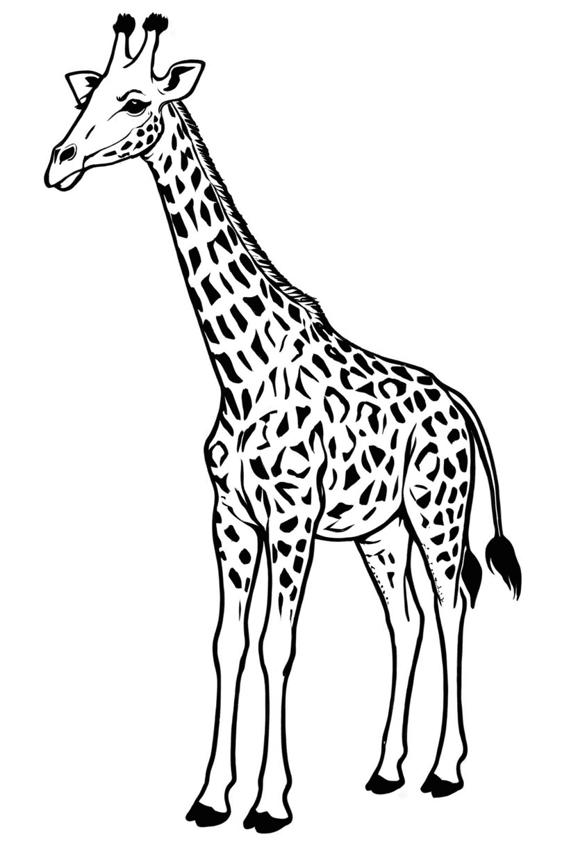 Meet Our Tall Friend — free printable coloring page to download and print