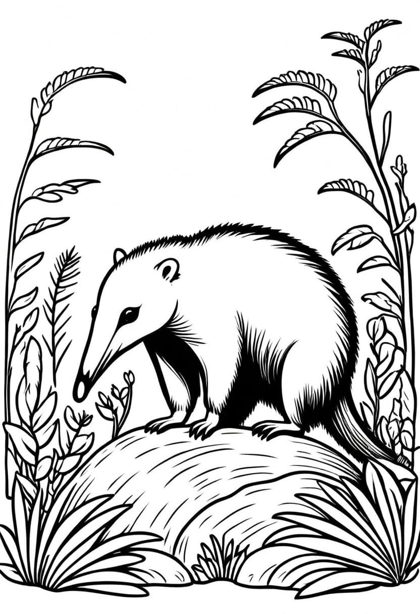 Meet the Anteater — free printable coloring page to download and print