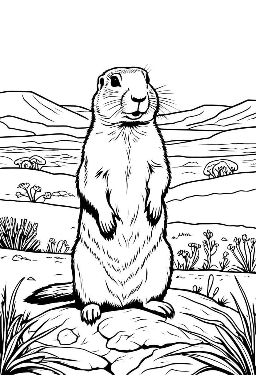 Meet the Prairie Dog — free printable coloring page to download and print