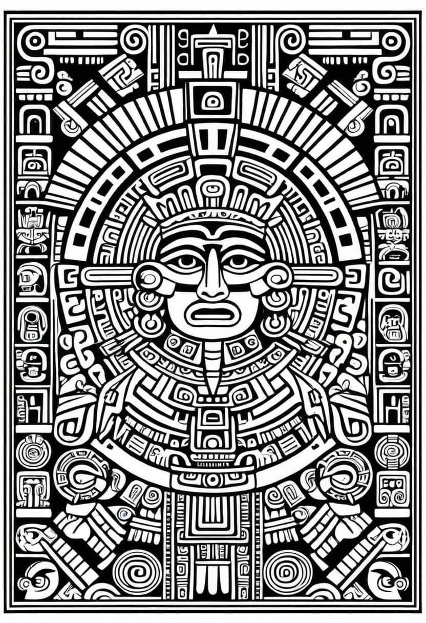 Mesoamerican Mysticism — free printable coloring page to download and print