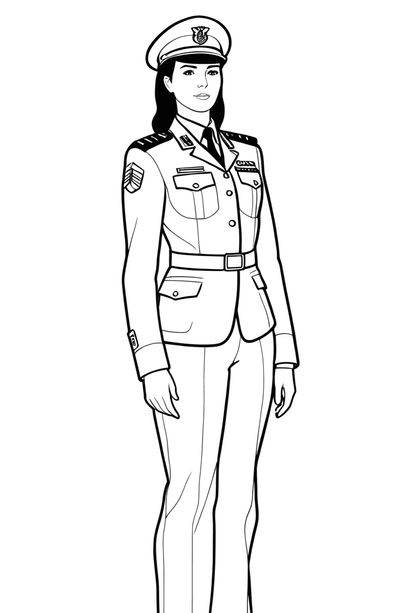 Military Uniform — free printable coloring page to download and print