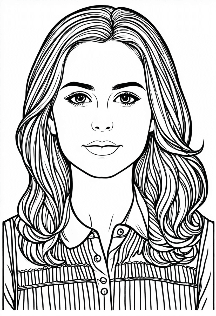 Modern Portrait — free printable coloring page to download and print